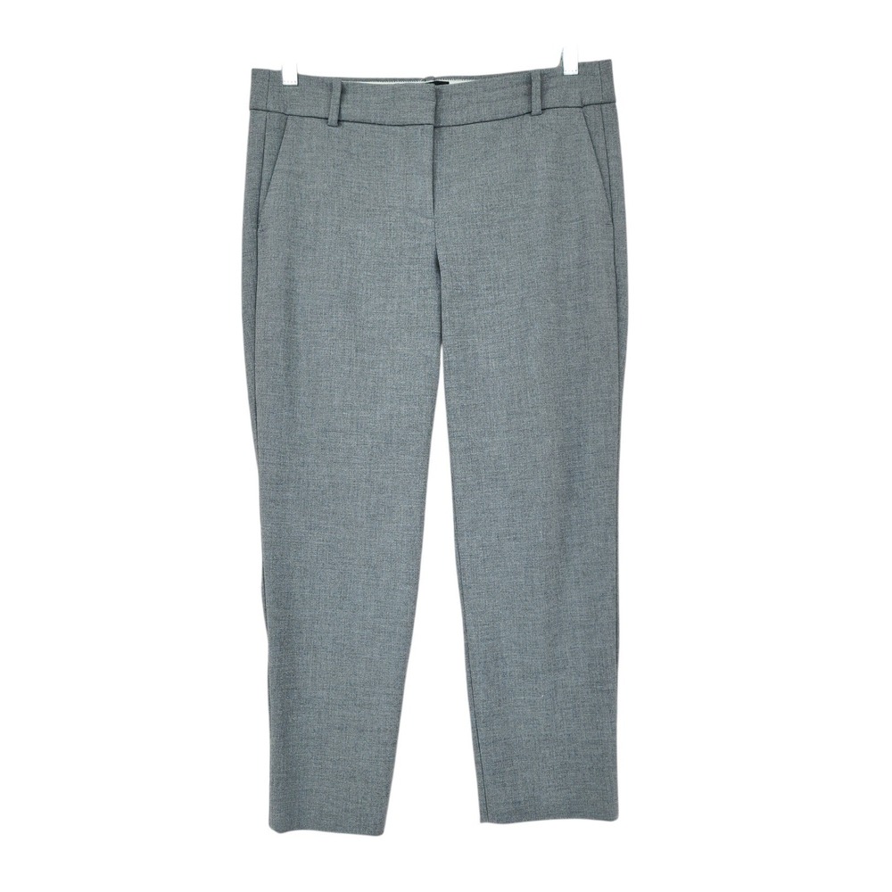 J Crew Cameron Slim Fit Pants 12P Women Gray Cropped Ankle Stretch Ponte Knit‎